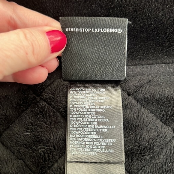 The North Face Jacket Black Quilted Fleece Full Front Zip front zip pockets XS - Picture 5 of 12